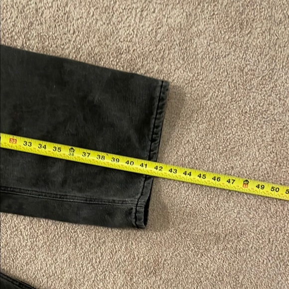 Forever 21 Black High Rise Wide Leg Bejeweled Thigh Slit Jeans - Picture 6 of 6